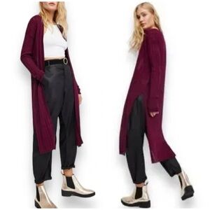 NWOT Free People Ribby Rib Long Cardi